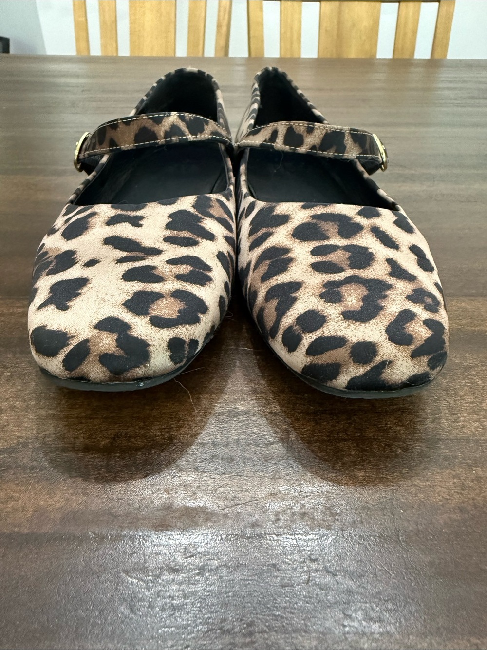 GAP Leopard Print Mary Jane Flats in Tan and Black - Picture 4 of 10
